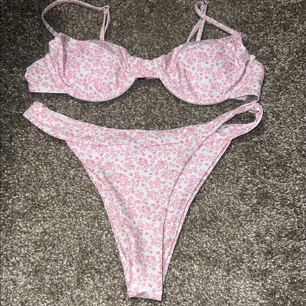 SHEIN Pink Floral Bikini Set